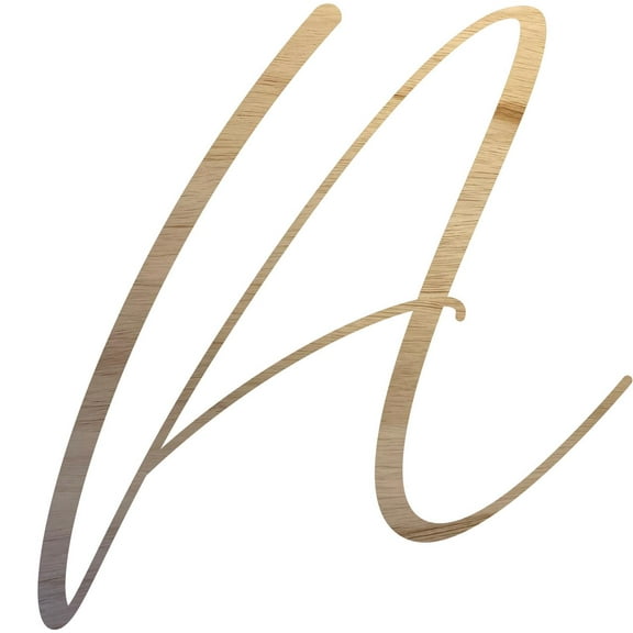 Unfinished Wood Letter A, Craft Alphabet 12'' Tall Wooden Letter Wall Décor, Bellany Script Font