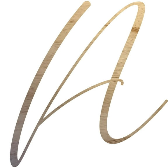 Unfinished Wood Letter A, Craft Alphabet 5'' Tall Wooden Letter Wall Décor, Bellany Script Font