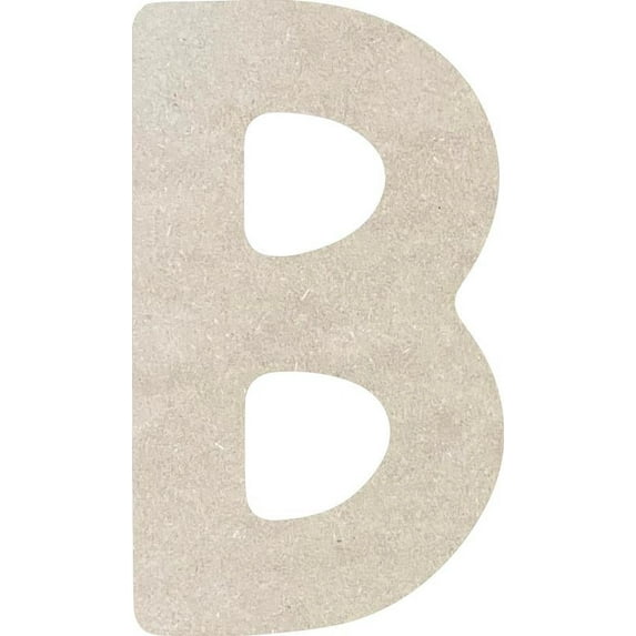 Unfinished Wood Letter B, Craft Alphabet 6'' Tall MDF Wall Décor, Rawles