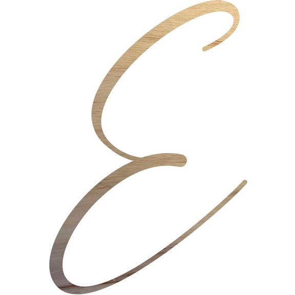 Unfinished Wood Letter E, Craft Alphabet 12'' Tall Wooden Letter Wall Décor, Bellany Script Font