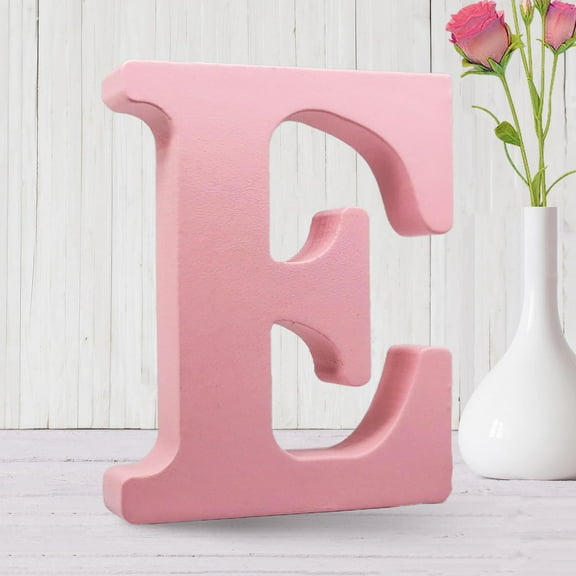 Unfinished Wood Letter E Pink, Decorative Standing Letter for Wall Decor, MAGA Sign Board, DIY Craft Projects, Home Party Christmas Wedding Decoration