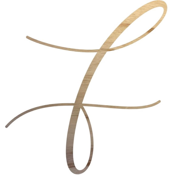 Unfinished Wood Letter F, Craft Alphabet 5'' Tall Wooden Letter Wall Décor, Bellany Script Font