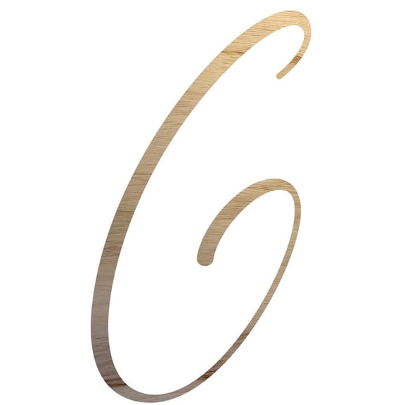 Unfinished Wood Letter G, Craft Alphabet 5'' Tall Wooden Letter Wall Décor, Bellany Script Font