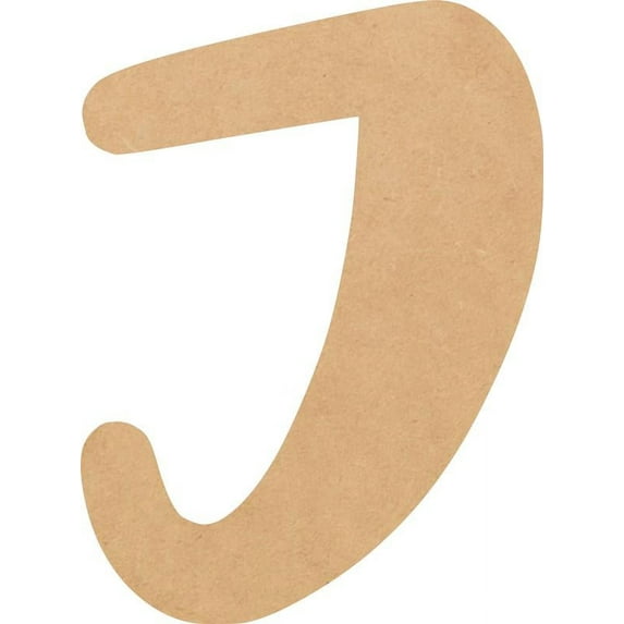 Unfinished Wood Letter J, Blank Wood 6'' Tall DIY A-Z Letter, Brownie Buster Font