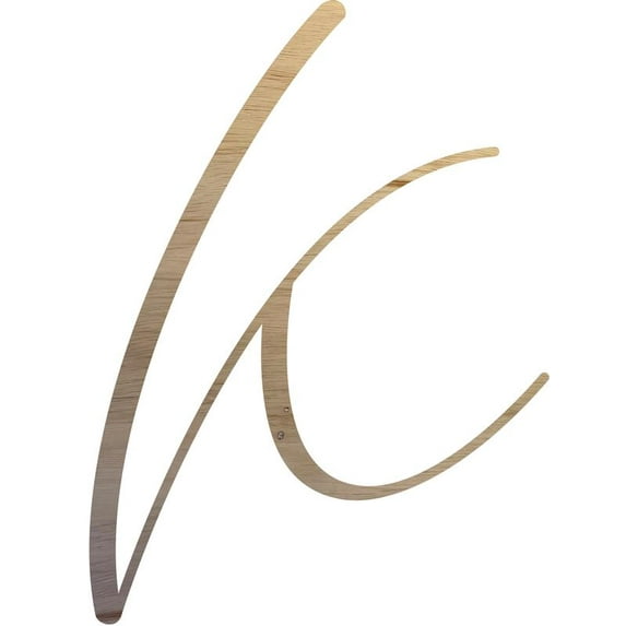 Unfinished Wood Letter K, Craft Alphabet 12'' Tall Wooden Letter Wall Décor, Bellany Script Font