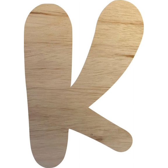 Unfinished Wood Letter K, Paintable 12'' Craft Wall Letters, DIY Bright Orchid
