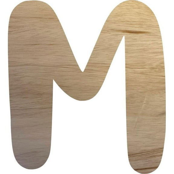 Unfinished Wood Letter M, Paintable 12'' Craft Wall Letters, DIY Bright Orchid