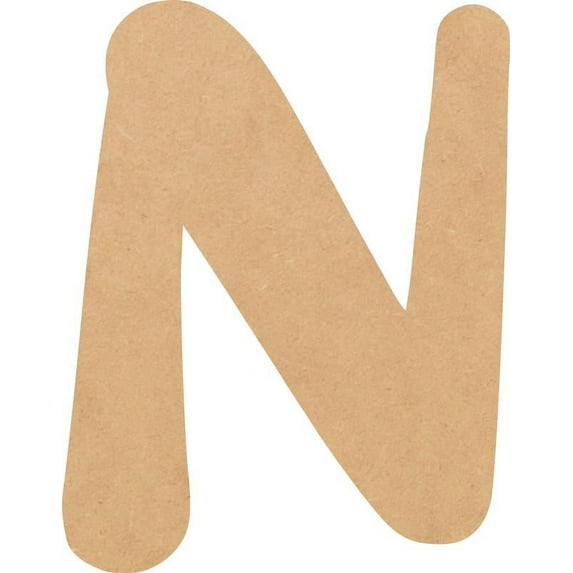 Unfinished Wood Letter N, Blank Wood 6'' Tall DIY A-Z Letter, Brownie Buster Font