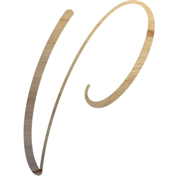 Unfinished Wood Letter P, Craft Alphabet 8'' Tall Wooden Letter Wall Décor, Bellany Script Font