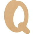 thumbnail image 1 of Unfinished Wood Letter Q, Blank Wood 15'' Tall DIY A-Z Letter, Brownie Buster Font, 1 of 5