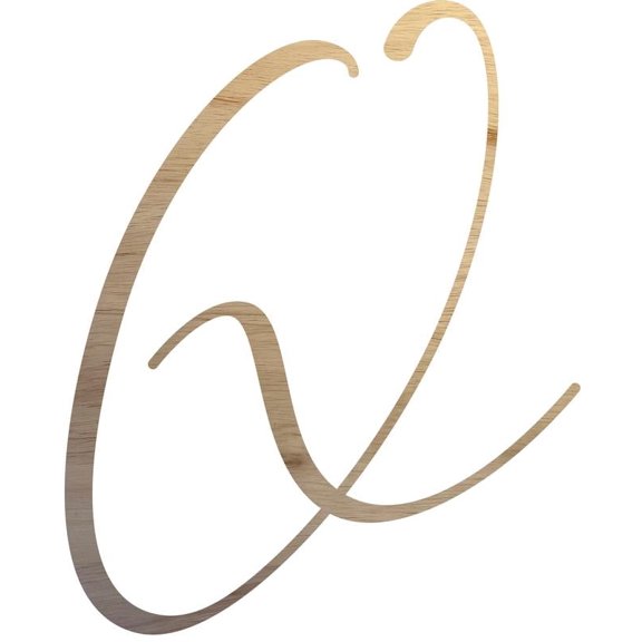 Unfinished Wood Letter Q, Craft Alphabet 12'' Tall Wooden Letter Wall Décor, Bellany Script Font