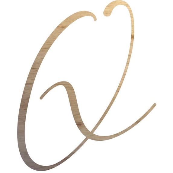 Unfinished Wood Letter Q, Craft Alphabet 22'' Tall Wooden Letter Wall Décor, Bellany Script Font