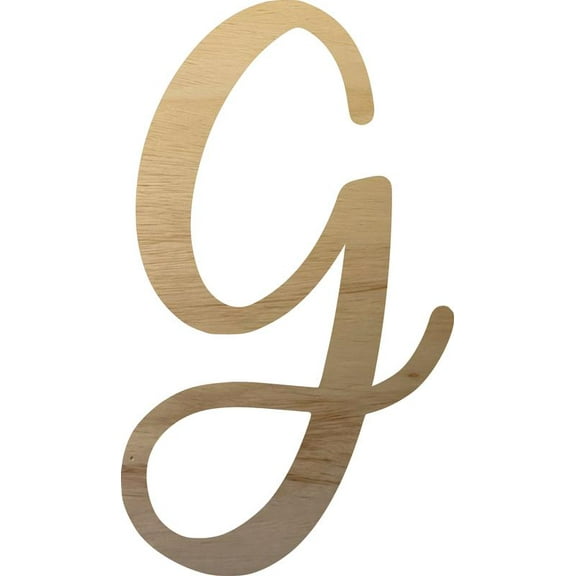Unfinished Wood Letter, Script Letter G Paintable 14'' Alphabet, Kids DIY