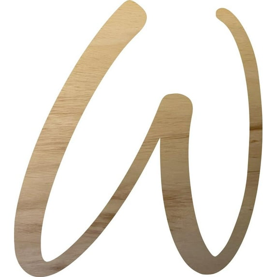 Unfinished Wood Letter, Script Letter W Paintable 4'' Alphabet, Kids DIY