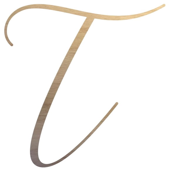 Unfinished Wood Letter T, Craft Alphabet 15'' Tall Wooden Letter Wall Décor, Bellany Script Font