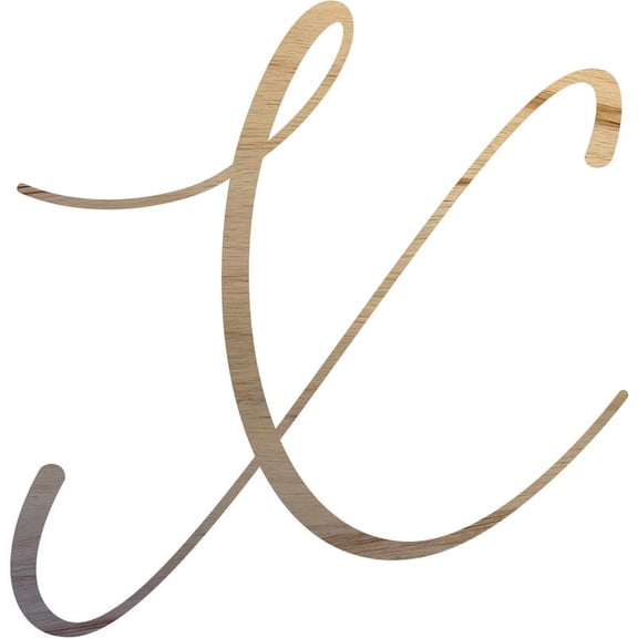 Unfinished Wood Letter X, Craft Alphabet 4'' Tall Wooden Letter Wall Décor, Bellany Script Font