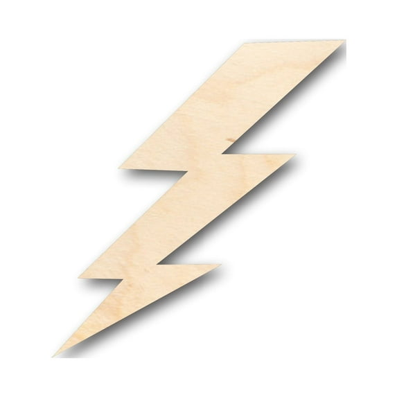Unfinished Wood Lightening Bolt Shape - Craft - up to 46" DIY 18" / 3/4"