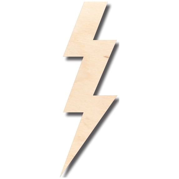Unfinished Wood Lightening Bolt Shape - Craft - up to 46" DIY 24" / 1/4"