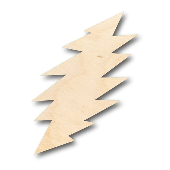 Unfinished Wood Lightning Bolt Shape - Craft - up to 46" DIY 4" / 1/2"