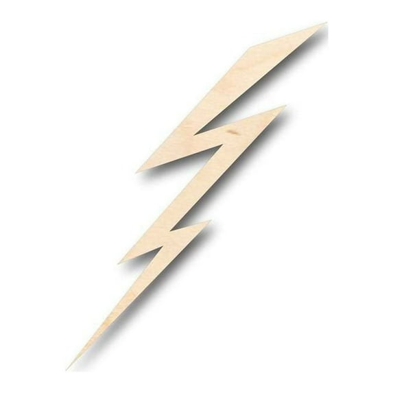 Unfinished Wood Lightning Shape - Weather - Craft - up to 46" DIY 5" / 1/8"