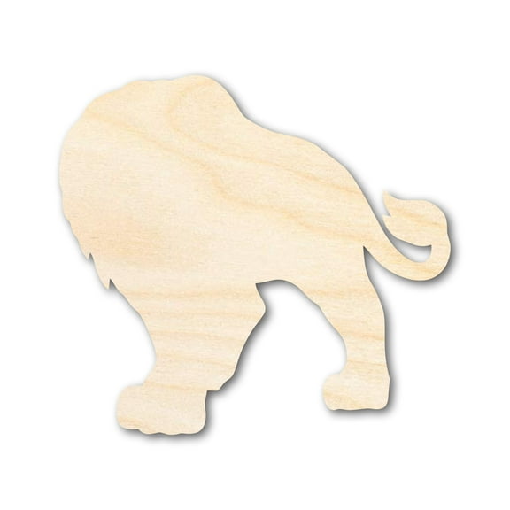 Unfinished Wood Lion Mascot Shape 3" / 1/8"