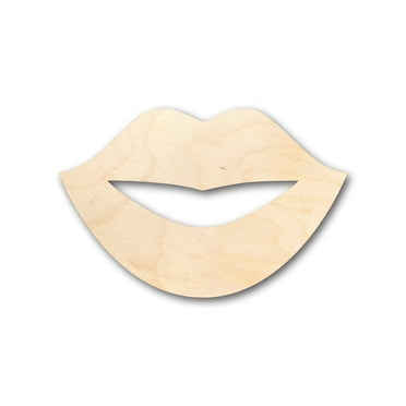 Unfinished Wood Lips Shape - Craft - up to 46" DIY 10" / 1/8"