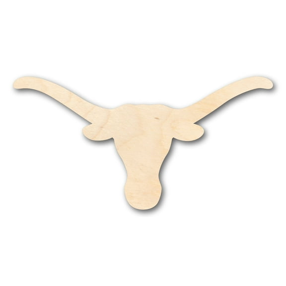Unfinished Wood Longhorn Texas Western Shape - Craft - up to 46" DIY 30" / 1/2"