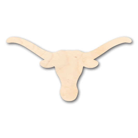 Unfinished Wood Longhorn Texas Western Shape - Craft - up to 46" DIY 46" / 1"