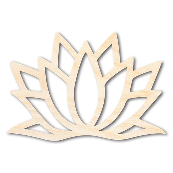 Unfinished Wood Lotus Flower Shape - Craft - up to 46" 4" / 1/8"