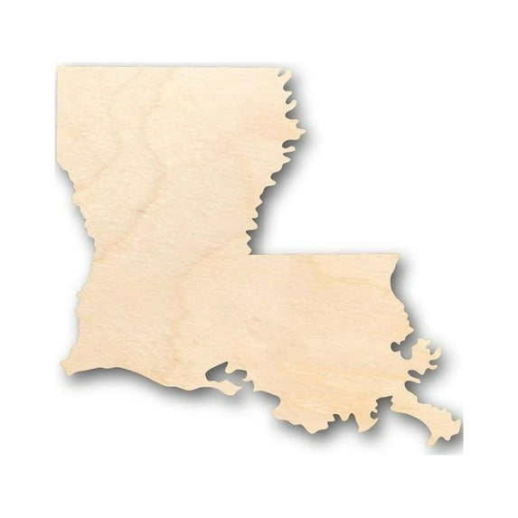 Unfinished Wood Louisiana Shape - State - Craft - up to 46" DIY 10" / 1/4"