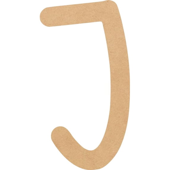 Unfinished Wood MDF 18'' Tall Daytime Letter J, Paintable Alphabet A-Z