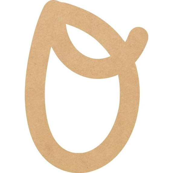 Unfinished Wood MDF 20'' Tall Daytime Letter O, Paintable Alphabet A-Z