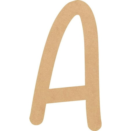 Unfinished Wood MDF 4'' Tall Daytime Letter A, Paintable Alphabet A-Z