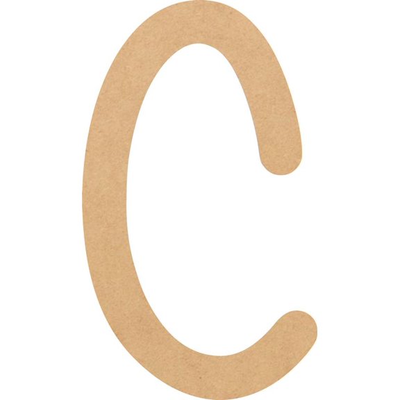 Unfinished Wood MDF 7'' Tall Daytime Letter C, Paintable Alphabet A-Z