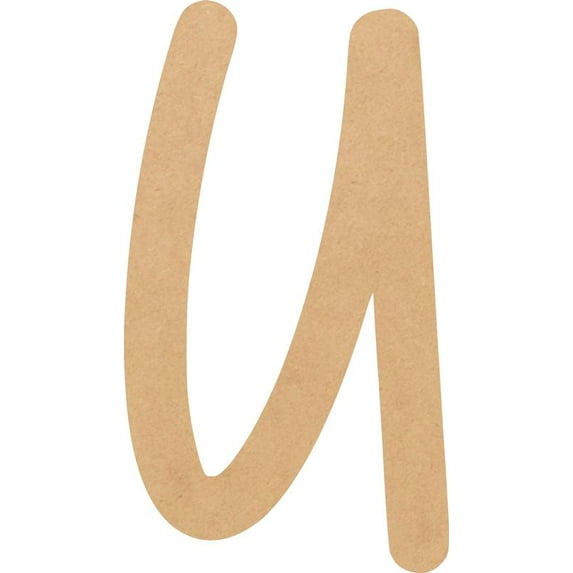 Unfinished Wood MDF 8'' Tall Daytime Letter U, Paintable Alphabet A-Z