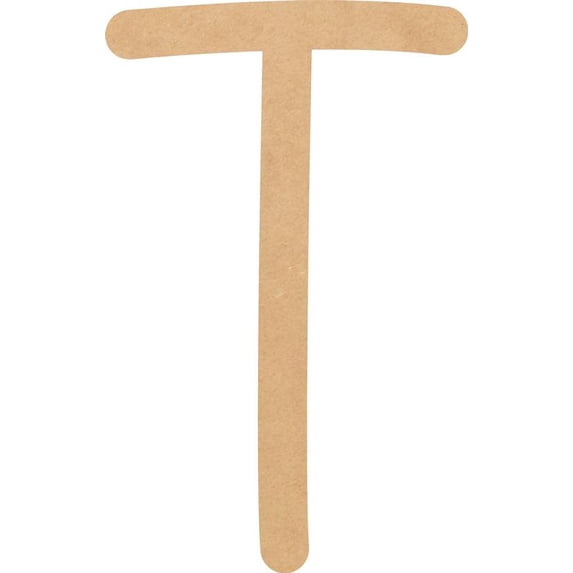 Unfinished Wood MDF Letter 10'' Tall Dessert Sugar T, Paintable Alphabet A-Z
