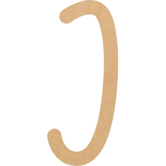 Unfinished Wood MDF Letter 22'' Tall Dessert Sugar J, Paintable Alphabet A-Z
