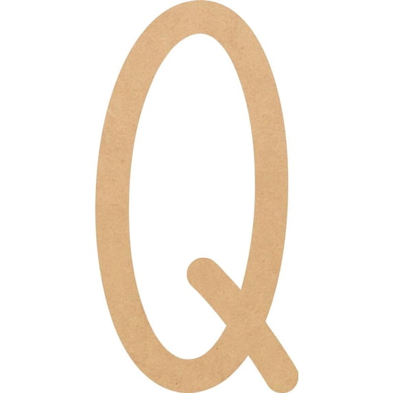Unfinished Wood MDF Letter 4'' Tall Dessert Sugar Q, Paintable Alphabet A-Z