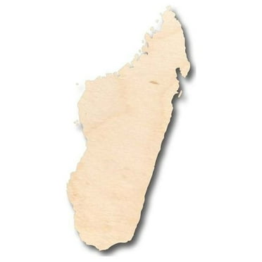 Unfinished Wood Madagascar Shape - Country - Craft - up to 46" DIY 5" / 1/8"