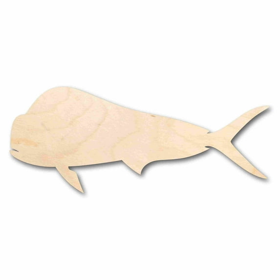 Unfinished Wood Mahi Fish Silhouette - Craft- up to 46" DIY 18" / 1/8"