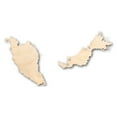 thumbnail image 1 of Unfinished Wood Malaysia Shape 2 Pieces - Country - Craft - up to 46" DIY 8" / 1/8", 1 of 3