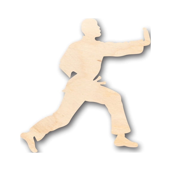 Unfinished Wood Male Martial Arts Karate Shape - Craft - up to 46" DIY 18" / 3/4"