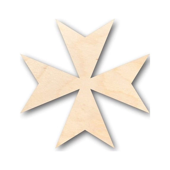Unfinished Wood Maltese Cross Shape - Malta - Craft up to 46" DIY 18" / 1"