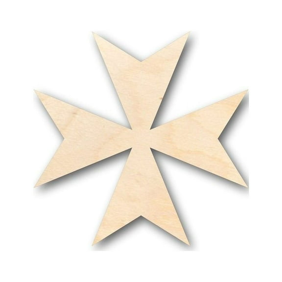 Unfinished Wood Maltese Cross Shape - Malta - Craft up to 46" DIY 24" / 1/4"