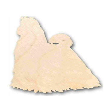 Unfinished Wood Maltese Dog Silhouette - Craft- up to 46" DIY 5" / 1/8"
