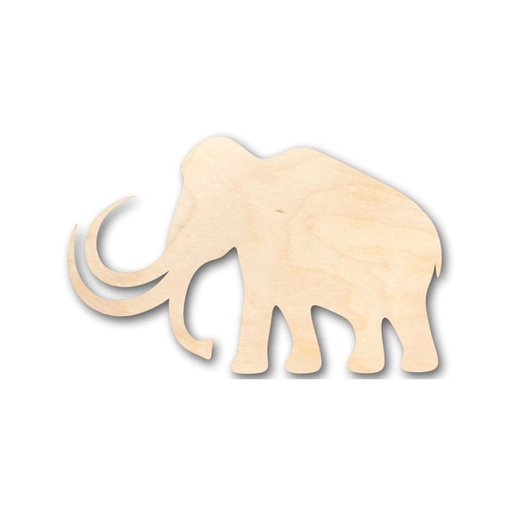 Unfinished Wood Mammoth Shape - Animal - Prehistoric - Craft - up to 46" DIY 10" / 3/4"