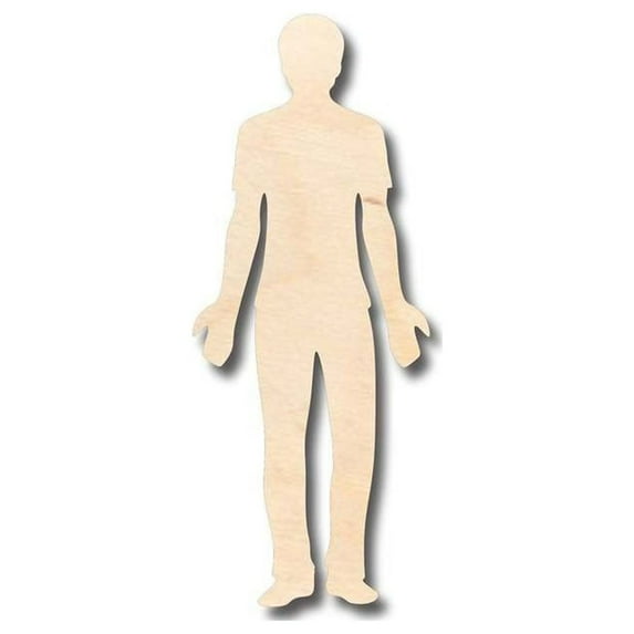 Unfinished Wood Man Shape - Craft- up to 46" DIY 6" / 1/4"