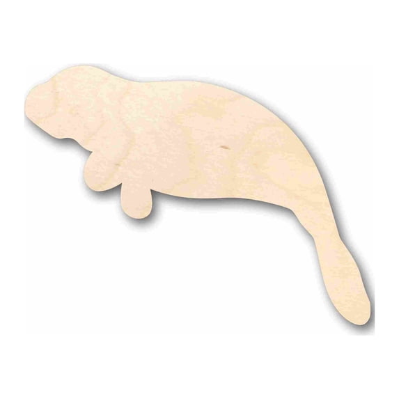 Unfinished Wood Manatee Calf Sea Cow Silhouette - Craft- up to 46" DIY 12" / 1/2"