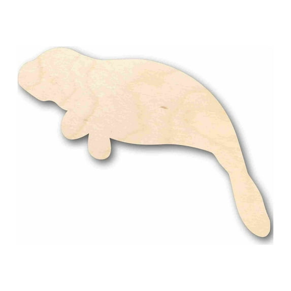 Unfinished Wood Manatee Calf Sea Cow Silhouette - Craft- up to 46" DIY 14" / 1/4"