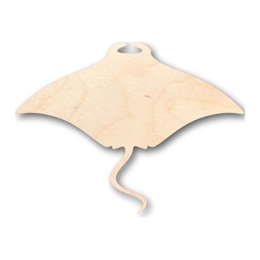 Unfinished Wood Manta Ray Shape - Ocean - Craft - up to 46" DIY 3" / 1/4"